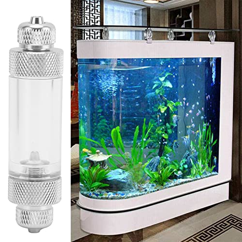 NSXAYIWE Aquarium CO2 Bubble Counter with Check Valve, Aluminum Alloy Aquarium CO2 Regulator for Aquarium Plants Fish Tanks (Double Head 82 X 20mm/ 3.2 X 0.79in) von NSXAYIWE