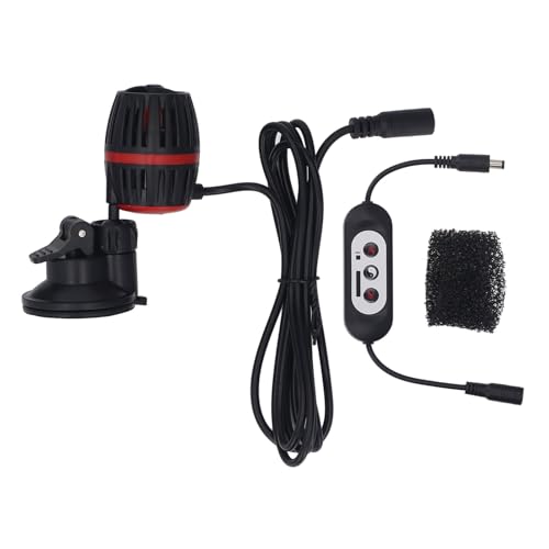 NSXAYIWE Aquarium Wave Maker Pumpe, einstellbare Kreislaufpumpe, 4 Getriebe Variable Frequenz Aquarium Power Head für Süßwasser- und Meeresaquarien bis zu 40 Gallone (Schwarz) von NSXAYIWE
