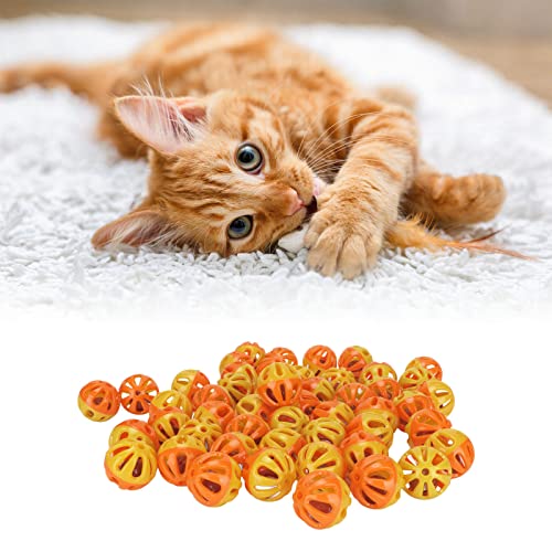 NSXAYIWE Haustierball-Spielzeug, 50-teiliges interaktives Haustierball-Spielzeugset, Bunte Kunststoff-Katzenspielzeugbälle mit Glocken, Glockenball-Katzenspielzeug für Kätzchen NSXAYIWE Haustierball-Spielzeug, 50-teiliges interaktives Haustierball-Spielzeugset, Bunte Kunststoff-Katzenspielzeugbälle mit Glocken, Glockenball-Katzenspielzeug für Kätzchen von NSXAYIWE