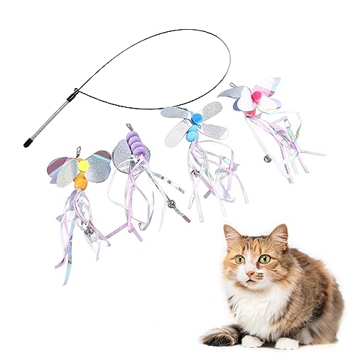 NSXAYIWE Katzenspielzeug mit Zauberstab, interaktiver Katzenspielzeug mit austauschbaren Aufsätzen für Katzen im Innenbereich, Drahtspielzeug für Katzen NSXAYIWE Katzenspielzeug mit Zauberstab, interaktiver Katzenspielzeug mit austauschbaren Aufsätzen für Katzen im Innenbereich, Drahtspielzeug für Katzen von NSXAYIWE