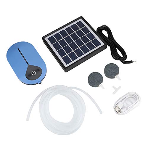 NSXAYIWE Solar Teichbelise mit Luftpumpe, 3 Modi (24H/48H/96H) Solarteichpumpen für Außenteiche, 3600mah Teich Bubbler für Gartenfischtank von NSXAYIWE