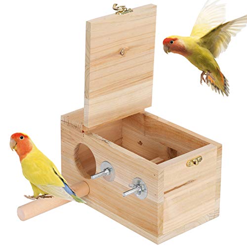 NSXAYIWE Vogel Brutschachtel, Holznistkasten Haus für Vögel kleine Haustiere, Warmer Inkubatorkäfig, Sittich Nest, Cockatiel Cage, 7,9 x 4,7 x 4,7 Zoll Eichhörnchen -Zuchtschachtel für NSXAYIWE Vogel Brutschachtel, Holznistkasten Haus für Vögel kleine Haustiere, Warmer Inkubatorkäfig, Sittich Nest, Cockatiel Cage, 7,9 x 4,7 x 4,7 Zoll Eichhörnchen -Zuchtschachtel für von NSXAYIWE