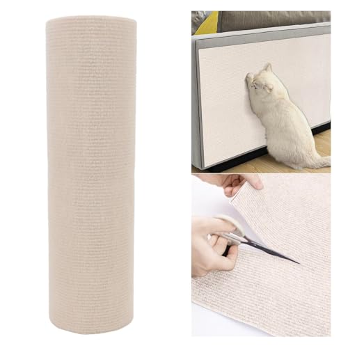 Nsxayiwe katkratzende Matte 15.75 x 78.74in, Selbstklebende Katzen -Wandkratzer Trimmbare DIY -Couch -Eckschutz für Katzen (Beige) von NSXAYIWE