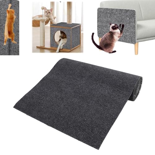 Nsxayiwe katkratzende Matte 15.75 x 78.74in, Selbstklebende Katzen -Wandkratzer Trimmbare DIY -Couch -Eckschutz für Katzen (Dark Grey) von NSXAYIWE