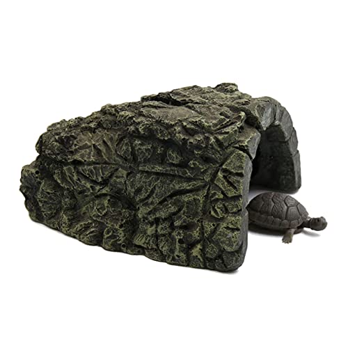 Niuhong Reptilien Versteck Höhle Fisch Landschildkröten Platform Felsen Versteck Fische Stein Echsen Basking Habitat Unterschlupf Amphibien Terrarium-Versteck Schildkröten Höhle Aquarium Dekor (L) von NTCL