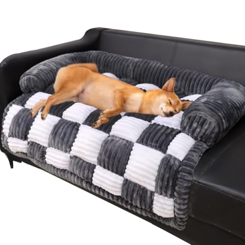 Cremefarbene, quadratische, karierte, gemütliche Hundematte. Lustige Haustier-Sofabezüge for Hunde und Katzen. Waschbarer Plüsch-Sofabezug for Hunde. Flauschige, beruhigende Hunde-Sofabettmatte(Black, Cremefarbene, quadratische, karierte, gemütliche Hundematte. Lustige Haustier-Sofabezüge for Hunde und Katzen. Waschbarer Plüsch-Sofabezug for Hunde. Flauschige, beruhigende Hunde-Sofabettmatte(Black, von NTDMSFWM