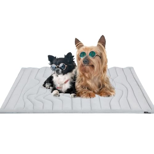 NTDMSFWM Kühlmatte for Hunde, waschbares Haustier-Kühlkissen for Hunde und Katzen – tragbare, atmungsaktive Sommerschlafmatte, kühle Haustierbettdecke for drinnen und draußen(Gray,59x40in) von NTDMSFWM