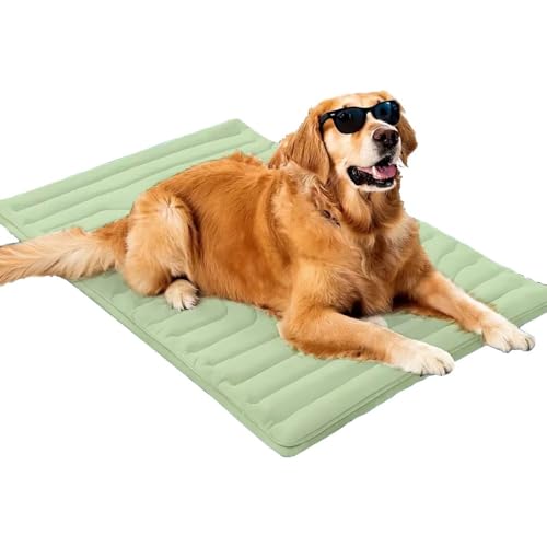 NTDMSFWM Kühlmatte for Hunde, waschbares Haustier-Kühlkissen for Hunde und Katzen – tragbare, atmungsaktive Sommerschlafmatte, kühle Haustierbettdecke for drinnen und draußen(Green,59x40in) von NTDMSFWM