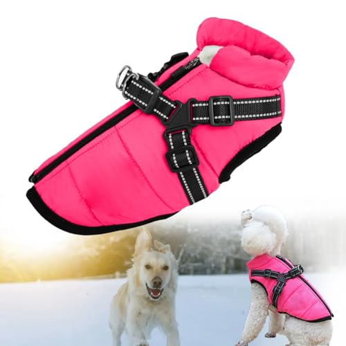 Sport – Wasserdichte Winterjacke mit integriertem Geschirr, kleiner Hundemantel mit integriertem Geschirr, warmer Mantel, geeignet for alle Hunde/Katzen, for große Hunde, wasserdichter Wintermantel mi von NTDMSFWM