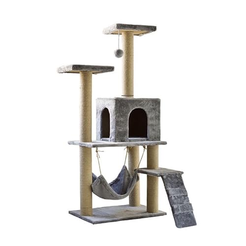 Kratzbaum Stabiler Katzenbaum Katzenkratzbaum Katzenmöbel, Kletterbaum für Katzen Höhe 140 cm, grau Kratzbaum Stabiler Katzenbaum Katzenkratzbaum Katzenmöbel, Kletterbaum für Katzen Höhe 140 cm, grau von NTM Enterprise