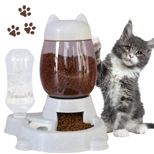 Automatischer Futter- & Wasserspender 2-in-1 für Hunde & Katzen – 2,2L Futter, 528ml Wasser, rutschfest, leicht zu reinigen von NTN