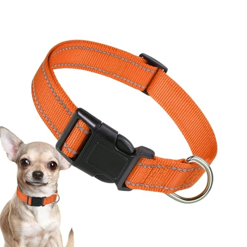 NUDGE Reflektierendes Hundehalsband für Haustiere, atmungsaktiv, bequem, verstellbar, Nylon, für mittelgroße Hunde von NUDGE