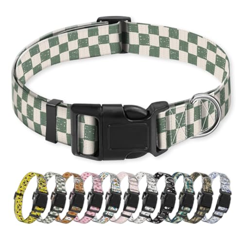 NUGGHU Hundehalsband, niedliches Welpenhalsband, lustiges Haustierhalsband, verstellbar, weich, für mittelgroße Hunde, Retro, grün, kariert NUGGHU Hundehalsband, niedliches Welpenhalsband, lustiges Haustierhalsband, verstellbar, weich, für mittelgroße Hunde, Retro, grün, kariert von NUGGHU