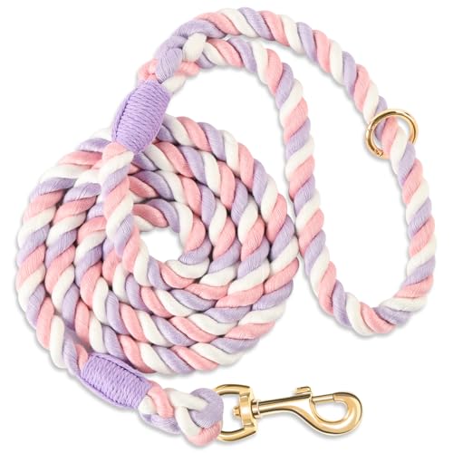 NUGUTIC Hundeleine, handgefertigt, geflochtenes Seil, für kleine, mittelgroße und große Hunde, 152 cm (Einhorn-Lila) NUGUTIC Hundeleine, handgefertigt, geflochtenes Seil, für kleine, mittelgroße und große Hunde, 152 cm (Einhorn-Lila) von NUGUTIC