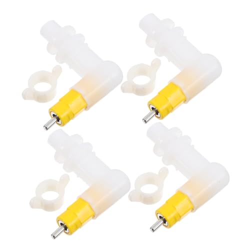 NULYLU 4 Stück Automatischer Hühnertrinker mit Nippeln Teiliges für Geflügel Effiziente Wasserzufuhr für Küken Wachteln und Kleine Vögel Fördert Gesundes und Hydration von NULYLU