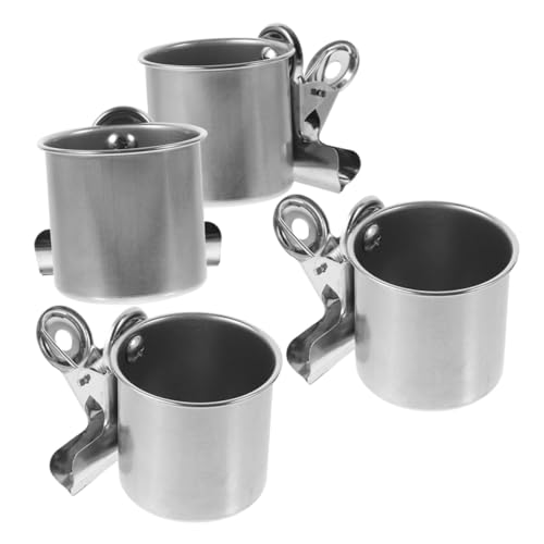 NULYLU 4 Stück Edelstahl Futter Wassernapf für Papageien mit Klammer Vielseitige Vogelkäfig Näpfe für Kleine Vögel Wie Wellensittiche Praktische Futterspender für Futter und Wasser NULYLU 4 Stück Edelstahl Futter Wassernapf für Papageien mit Klammer Vielseitige Vogelkäfig Näpfe für Kleine Vögel Wie Wellensittiche Praktische Futterspender für Futter und Wasser von NULYLU