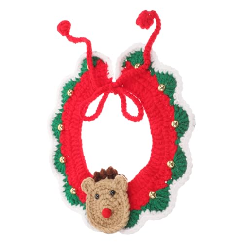 NULYLU Neujahrshalsband Weihnachtsmannhalsband Hundeschal Warmer Haustierschal Weihnachtshaustierschal Haustierkostüm Hund Dekorativer Schal Katze Dekorativer von NULYLU