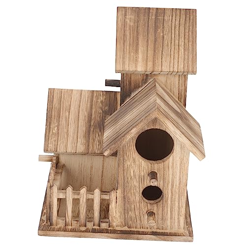 NULYLU Vogelspielzeug Für Sittiche Sittich Nisthütte Nistnest Holz Sittichnest Holzvogelnest Sittichzubehör Vogelnisthütte Vogelfutterspender Sittichzubehör von NULYLU