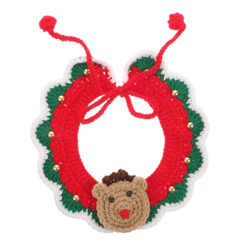 NULYLU Weihnachts Elch Schal, Haustierkostüm, Katzenschal, Dekorativer Haustierschal, Welpenschal, Hunde Weihnachtsschal, Weihnachtsschal, Zarte Hunde von NULYLU