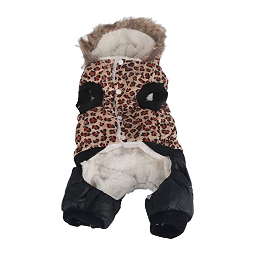 Hunde Wintermantel - Leopardenmuster gepolsterte Jacke warme und stilvolle Schutzhundekleidung für kleine mittlere Rassen im Innenbereich im Freien im Freien (Type 3) von NUMNBE