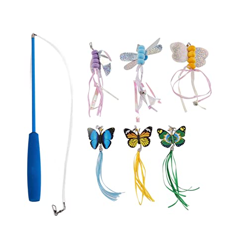 NUMNBE 7pcs Katzen Quaste -Spielzeug Spielen Verfolgungsjagd Multifunktional Cat Butterfly Zauberstab Spielzeug für Katzenkätzchen NUMNBE 7pcs Katzen Quaste -Spielzeug Spielen Verfolgungsjagd Multifunktional Cat Butterfly Zauberstab Spielzeug für Katzenkätzchen von NUMNBE
