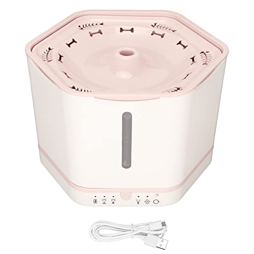 NUMNBE Automatische Induktion Haustierwasserspender - zirkulieren live mit großer Kapazität und still für Hunde und Katzen (Pink) von NUMNBE