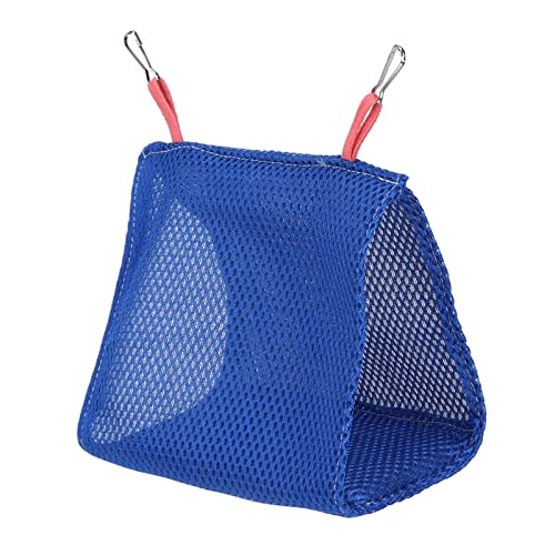 NUMNBE BEQUEMES Sommer ATMUNGSAKTIVES MESH Haustier Vogel PAPAGEI Nest HÄNGEMATTE Bett HAMSTERHAUS KÄFIGSPIEL (Blue) von NUMNBE