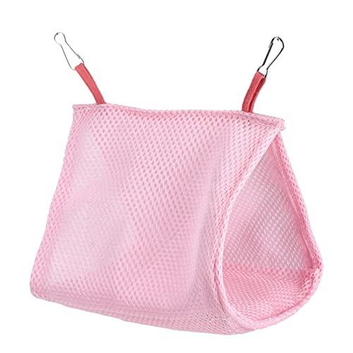 NUMNBE BEQUEMES Sommer ATMUNGSAKTIVES MESH Haustier Vogel PAPAGEI Nest HÄNGEMATTE Bett HAMSTERHAUS KÄFIGSPIEL (Pinkish) von NUMNBE