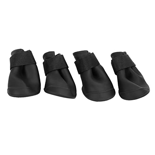 NUMNBE Haustierhund Silikonschuhe Accessoire mit Hakenschleife für Outdoor Gehen blau schwarz (L) von NUMNBE