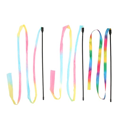 NUMNBE Ribbon Katze Zauberstab farbenfrohe interaktive Katzenstringstab -Stick -Spielzeug für Kätzchen - Funnory Langeweile Relief Teaser Toy Set, 3pcs NUMNBE Ribbon Katze Zauberstab farbenfrohe interaktive Katzenstringstab -Stick -Spielzeug für Kätzchen - Funnory Langeweile Relief Teaser Toy Set, 3pcs von NUMNBE