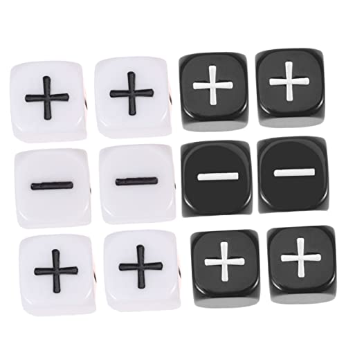 NUOBESTY Großes Würfel-Minus-Plus-Zeichen-würfel-Set 12-teiliges Acryl-würfel-Spielzeug Für Jungen Und Mädchen Leicht Lesbare Punkte Für Partyspiele von NUOBESTY