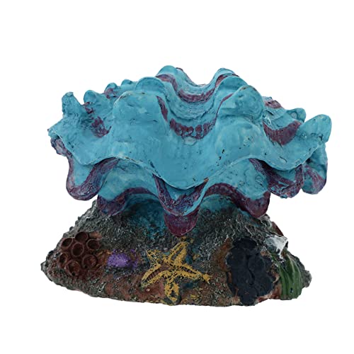 NUOBESTY Shell Ornament Für Aquarien Blaues Dekorationsobjekt Mit Luftstein Für Lebendige Fischlandschaften Hochwertiges Und Sicheres Material Für Sauerstoffzufuhr Und Spielspaß in von NUOBESTY