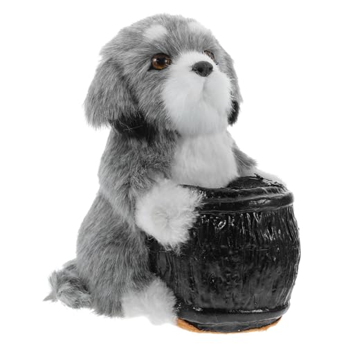 NUOBESTY Stifthalter Für Hunde Welpenspielzeug Für Heisere Figuren Hundeplüschtiere Für Hundespielzeug Für Hundefiguren Tierspielzeug Huskys-Puppe Pp Baumwolle Grey von NUOBESTY