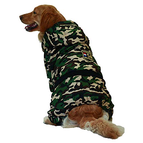 Camouflage gepolsterte Hundekleidung Winterwarme vierbeinige Hoodie-Hundejacke für mittlere und große Hunde Labrador-Tarnung_30 von NUOYIYI