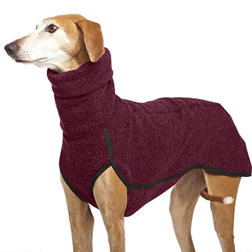 Dog's Fleeve Coat Jacket Winter Warm halten Vierbeinige Haustierkleidung mit Langer Kapuze für kleine mittelgroße Hunde-Burgund_5XL von NUOYIYI