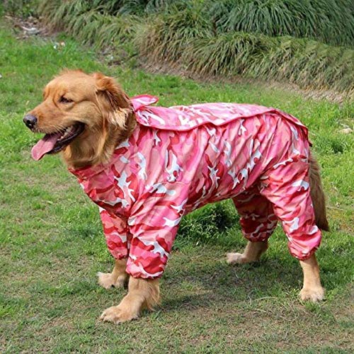 Für große große Hund Tarnung Regenmantel Haustier wasserdichte Kleidung für Hundejacken Appreal für Labrador Deutscher Schäferhund Samojede-Rosa_Größe 20 von NUOYIYI