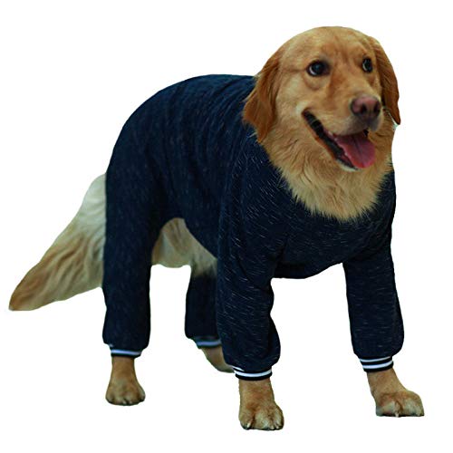 Haustier Hund Kleidung Winter Big Large Dog Outfit Overall Pyjama Corgi Golden Retriever Husky Labrador Hund Overalls Haustier Kostüm Mantel-Marine_2XL von NUOYIYI
