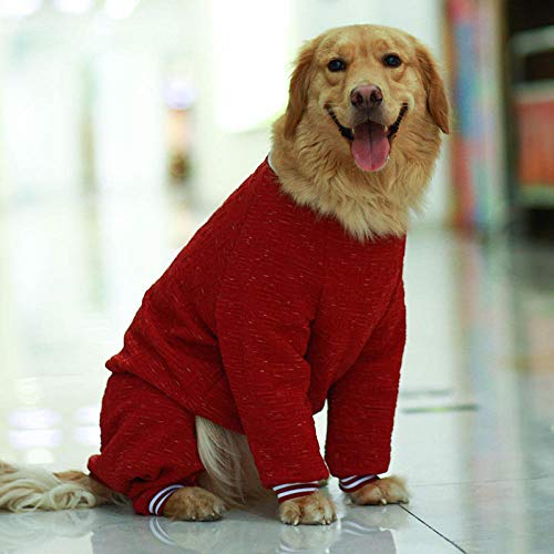 Haustier Hund Kleidung Winter Big Large Dog Outfit Overall Pyjama Corgi Golden Retriever Husky Labrador Hund Overalls Haustier Kostüm Mantel-rot_30 von NUOYIYI