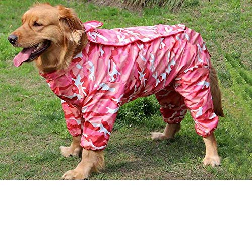 Pet Small Large Dog Regenmantel wasserdichte Kleidung für große Hunde Jumpsuit Regenmantel Hooded Overalls Cloak Jumpsuit Kleidung-Rote Tarnung_26 von NUOYIYI