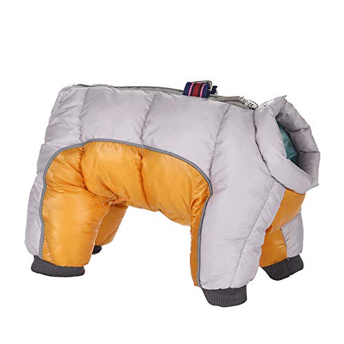Winter wasserdichte Hundekleidung Reflektierende warme Hundemantel Jacke Vierbeiner Kleidung-Grau_12 von NUOYIYI