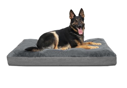 NUPIDA Hundebett für mittelgroße und große Hunde, maschinenwaschbar, Plüsch-Haustierhütte mit rutschfester Unterseite, Haustier-Schlafmatte, 89 x 58 cm, Dunkelgrau NUPIDA Hundebett für mittelgroße und große Hunde, maschinenwaschbar, Plüsch-Haustierhütte mit rutschfester Unterseite, Haustier-Schlafmatte, 89 x 58 cm, Dunkelgrau von NUPIDA