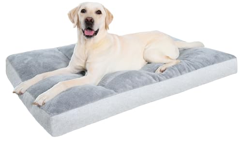 NUPIDA Waschbares Hundebett für große Hunde, XL-Kistenbett, Plüsch-Haustierhütte mit rutschfester Unterseite, Haustier-Schlafmatte, 104,1 x 68,6 cm, Hellgrau NUPIDA Waschbares Hundebett für große Hunde, XL-Kistenbett, Plüsch-Haustierhütte mit rutschfester Unterseite, Haustier-Schlafmatte, 104,1 x 68,6 cm, Hellgrau von NUPIDA