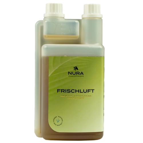 NURA HORSE SUPPLEMENTS Frischluft - Atemwege Liquid für Pferde - Ergänzungsfuttermittel mit Kräutern & Menthol - Unterstützt Bronchien & Atmung - 1L - Made in Germany von NURA HORSE SUPPLEMENTS