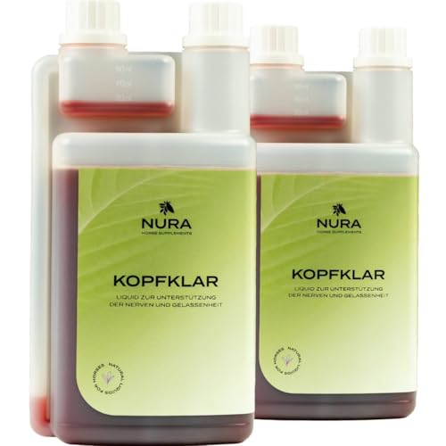 NURA HORSE SUPPLEMENTS - Nerven Liquid Kopfklar 2er Set Ergänzungsfuttermittel im Doppelpack von NURA HORSE SUPPLEMENTS