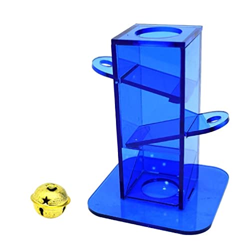 Vogel Futtersuche Spielzeug Transparent Blau Acryl Box Mit Gold Metall Verbesserung Intelligenz Für Papageien Nymphensittich Sittich Vogel Futtersuche Futterspender Spielzeug Futterbox Für Sittiche von NURCIX