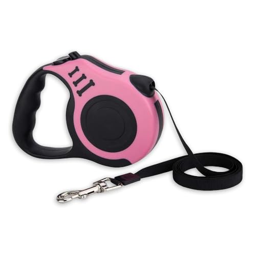 Hundeleine, 3 m Einziehbar Hundeleine,hundeleine ausziehbar,für Kleine, Mittlere und Große Hunde, Rosa Hundeleine, 3 m Einziehbar Hundeleine,hundeleine ausziehbar,für Kleine, Mittlere und Große Hunde, Rosa von NUWIQ