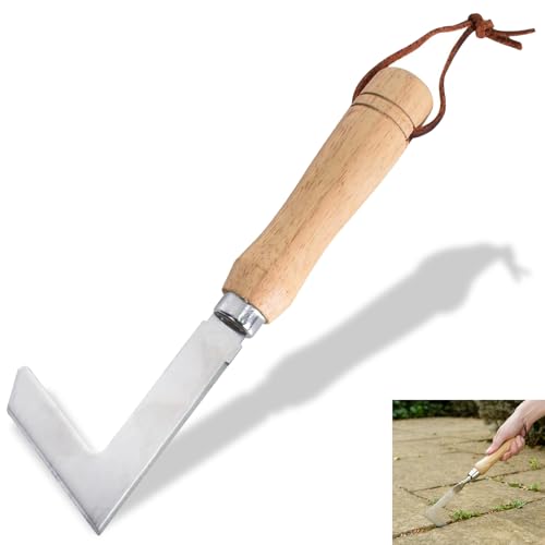 NUWIQ Fugenkratzer, Edelstahl Unkrautmesser, Garten Handjätgerät mit Griff,Unkrautkratzer mit Holzgriff, Unkraut Messer zum Entfernen von Moos und Unkraut, Gartenwerkzeug NUWIQ Fugenkratzer, Edelstahl Unkrautmesser, Garten Handjätgerät mit Griff,Unkrautkratzer mit Holzgriff, Unkraut Messer zum Entfernen von Moos und Unkraut, Gartenwerkzeug von NUWIQ