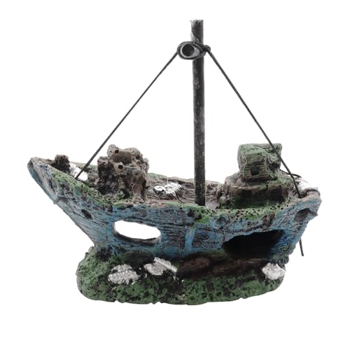 NUZAMAS Künstliche Aquarium-Dekoration, Schiffswrack, Kunstharz-Modell, Ornament, Aquarium-Landschaft, Pirat für Reptilien, Versteck, Kampffische, Schwimmhabitat, Höhle NUZAMAS Künstliche Aquarium-Dekoration, Schiffswrack, Kunstharz-Modell, Ornament, Aquarium-Landschaft, Pirat für Reptilien, Versteck, Kampffische, Schwimmhabitat, Höhle von NUZAMAS
