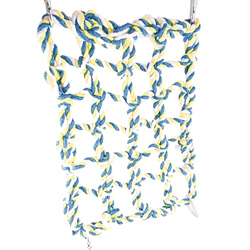 NUZAMAS Vogel-Hängemattennetz, Kletterseilnetz für Ratten, Papageien, Spielnetz, Kissen, Leoparden- und Gecko-Schaukel, Hängebett, Liege, Leiter für Chamäleons, Hamster, Kleintiere von NUZAMAS