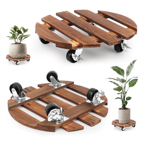 NVIYAM 2 Stück Pflanzenroller, 30cm Rund Rollbrett Pflanzen, Pflanzenroller Outdoor Wetterfest, Blumentopf Untersetzer mit Rollen, Heavy Duty Outdoor Rollbrett Pflanzen Blumenroller NVIYAM 2 Stück Pflanzenroller, 30cm Rund Rollbrett Pflanzen, Pflanzenroller Outdoor Wetterfest, Blumentopf Untersetzer mit Rollen, Heavy Duty Outdoor Rollbrett Pflanzen Blumenroller von NVIYAM